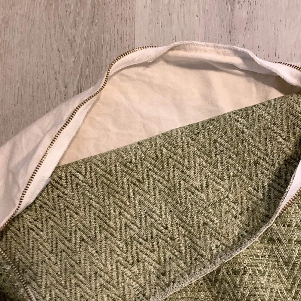 Aesthetic Abode Set of 3 Sage Green Chevron Woven Pillow Covers 20x20 Boho